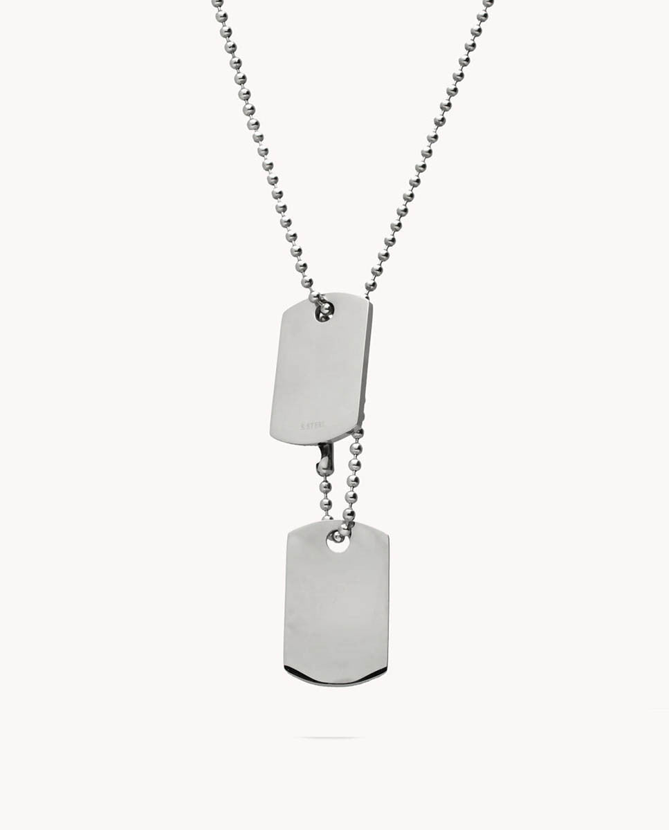 Colgante placa doble cadena de acero inoxidable 14-6316
