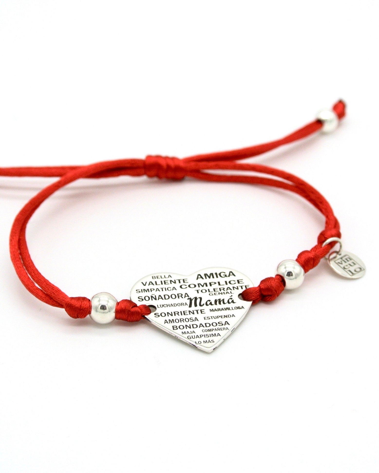 CHAPA CORAZON 25x20 mm CON HILO DE COLOR ROJO