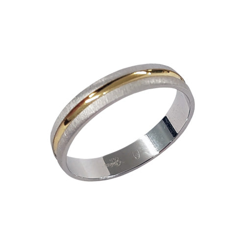 Alianza bicolor tallada 4 mm oro de 750 ml – RF 4474