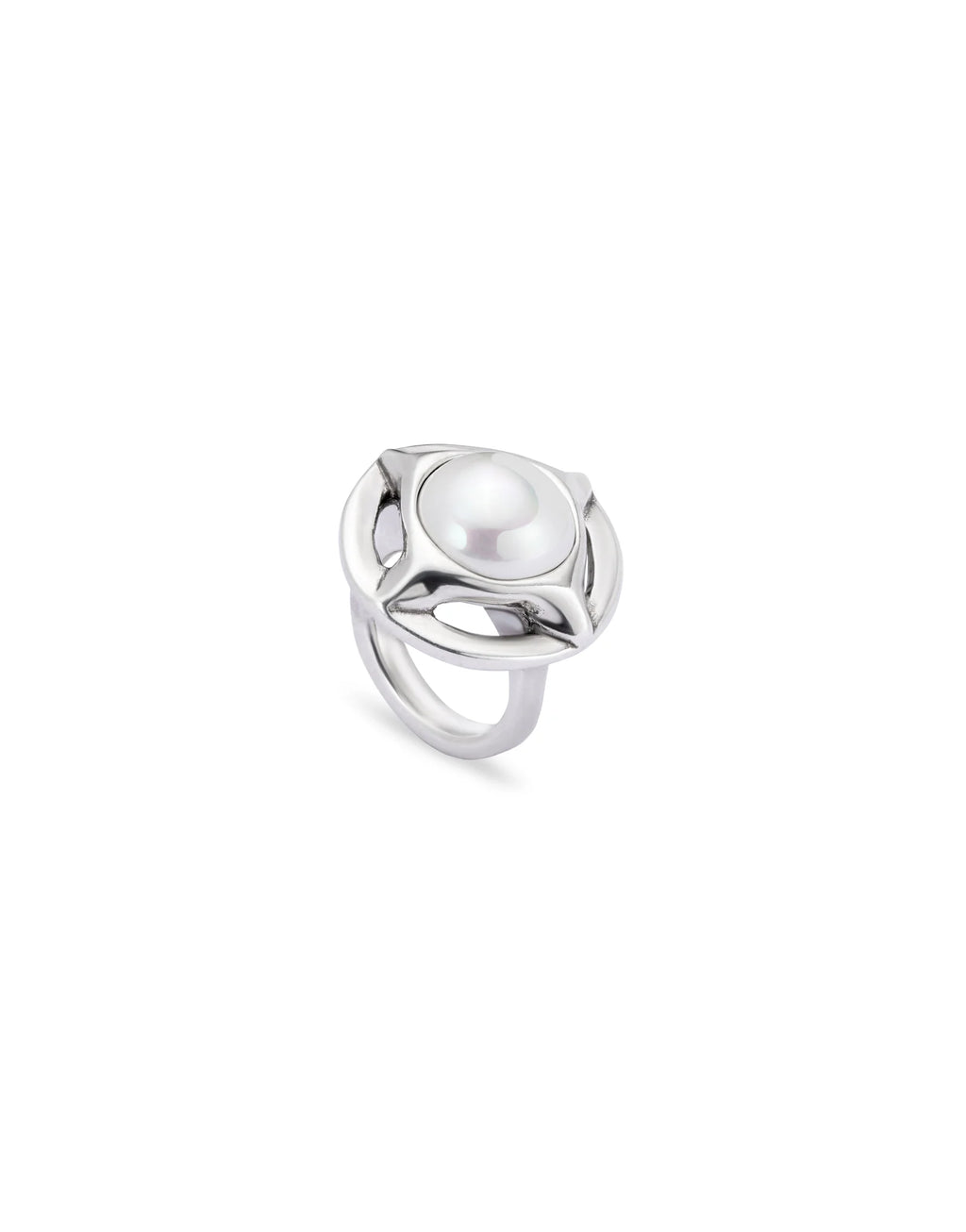 Anillo ANI0802BPL bañado en plata con perla TALLA 18