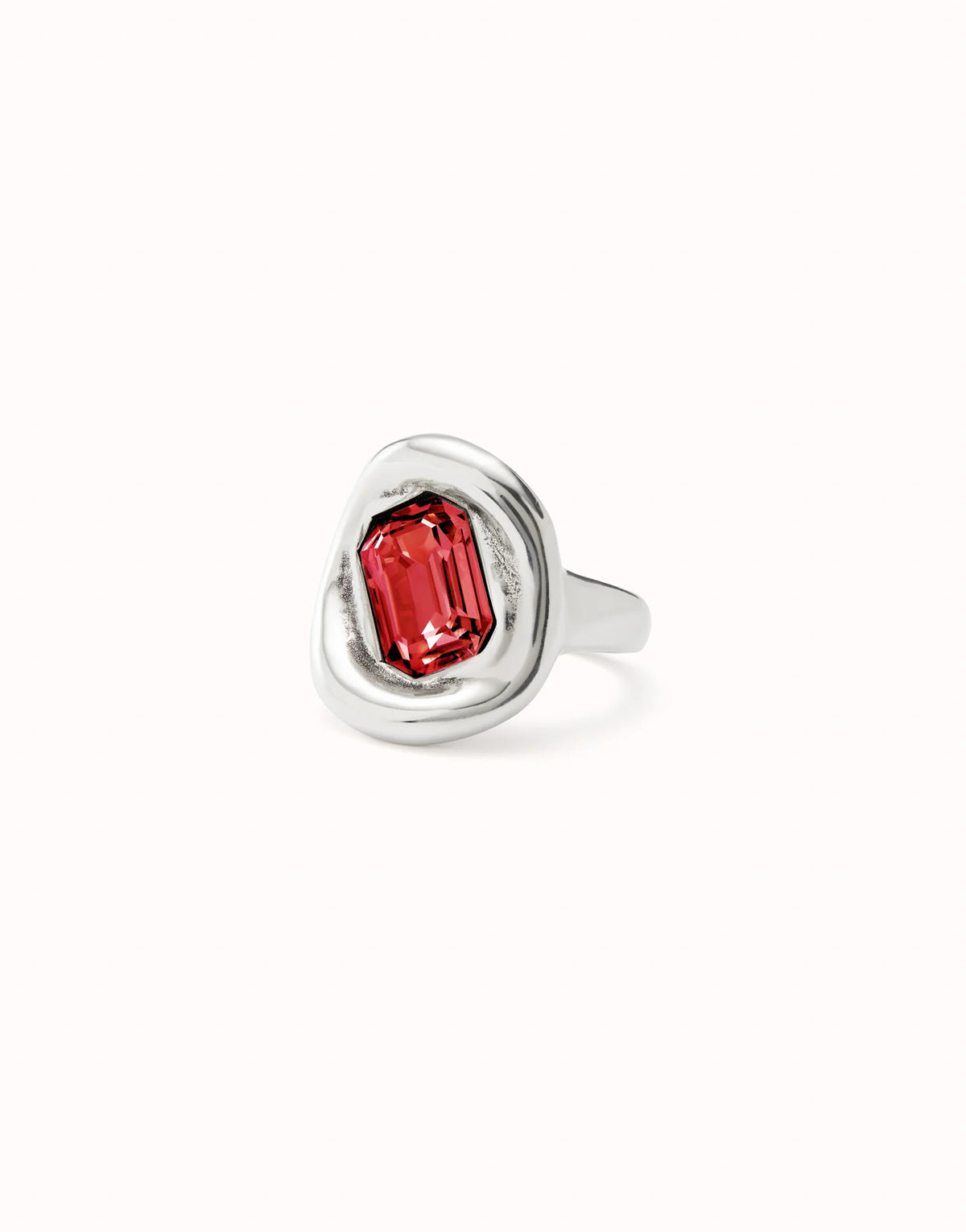 Anillo ANI0826ROJMTL18 bañado en plata de ley con cristal rojo TALLA 18