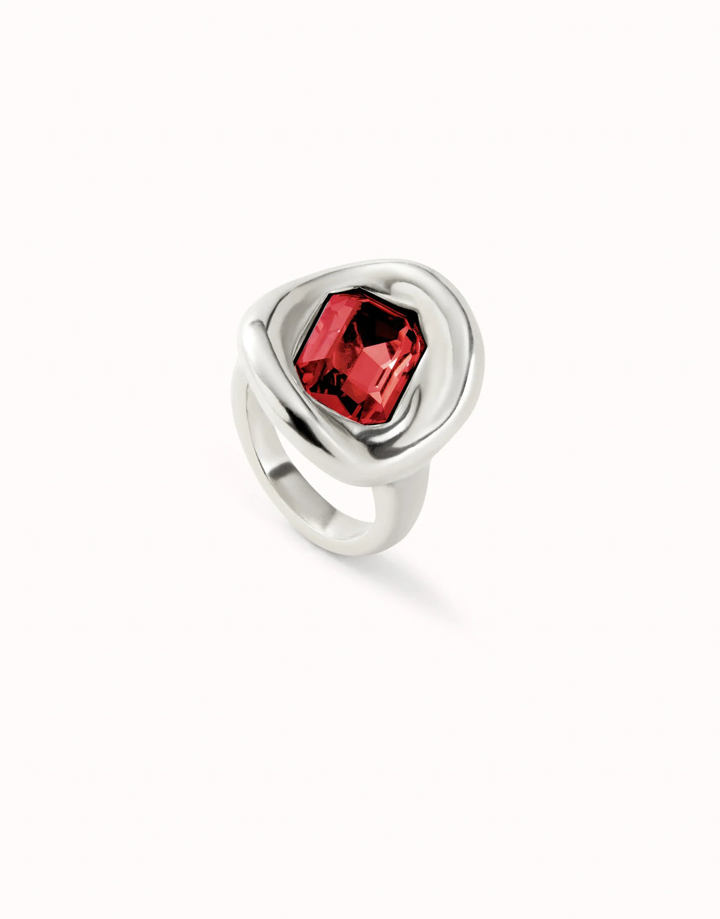Anillo ANI0826ROJMTL18 bañado en plata de ley con cristal rojo TALLA 18