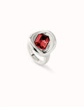 Anillo ANI0826ROJMTL18 bañado en plata de ley con cristal rojo TALLA 18