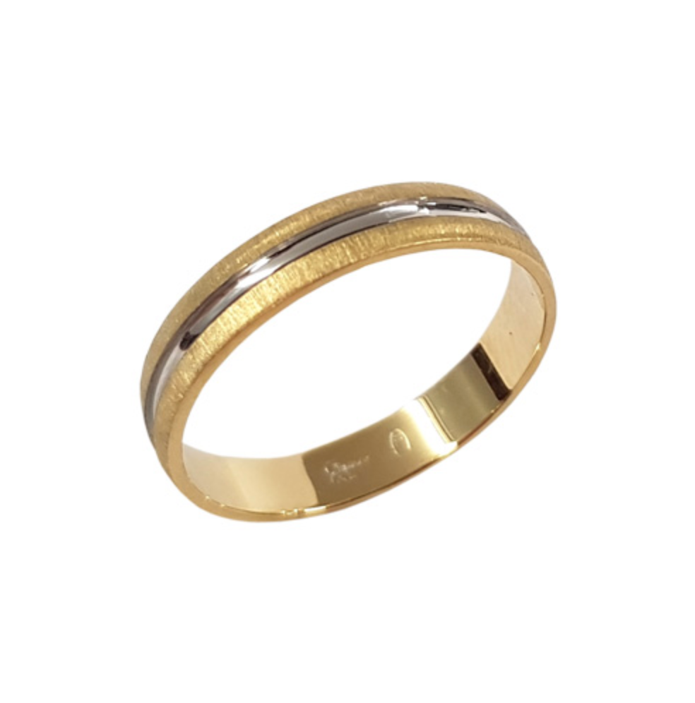 Alianza bicolor tallada 4 mm oro de 750 ml – RF 0474