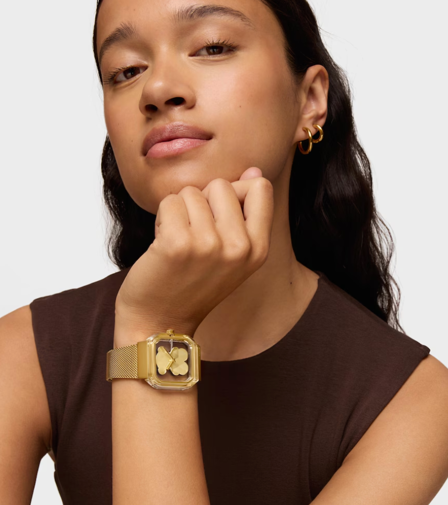 Reloj Tous analógico con brazalete de acero dorado D-Bear Party