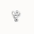 Anillo bañado en plata abierto diseño corazón clavado  TALLA 21