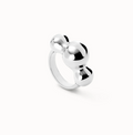 Anillo bañado en plata de ley y tres bolas centrales TALLA 15