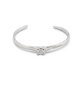 Pulsera rígida bañada en plata de ley con circonita blanca