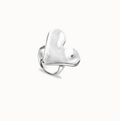 Anillo maxi bañado en plata de ley con forma de corazón TALLA 18