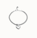 Pulsera de cadena con detalle de corazón pequeño bañado en plata de ley