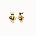 Pendientes pequeños de corazón bañado en oro 18k