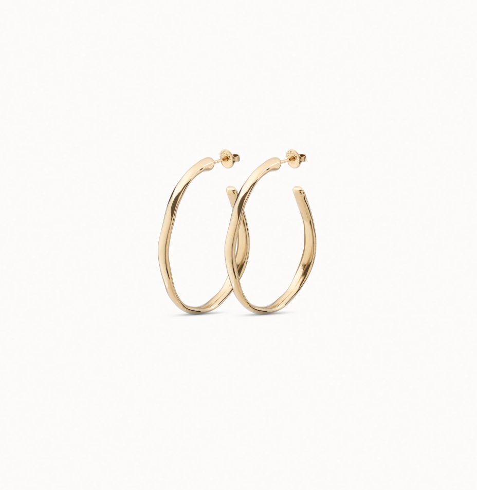 Pendientes de aro abierto bañados en oro de 18k