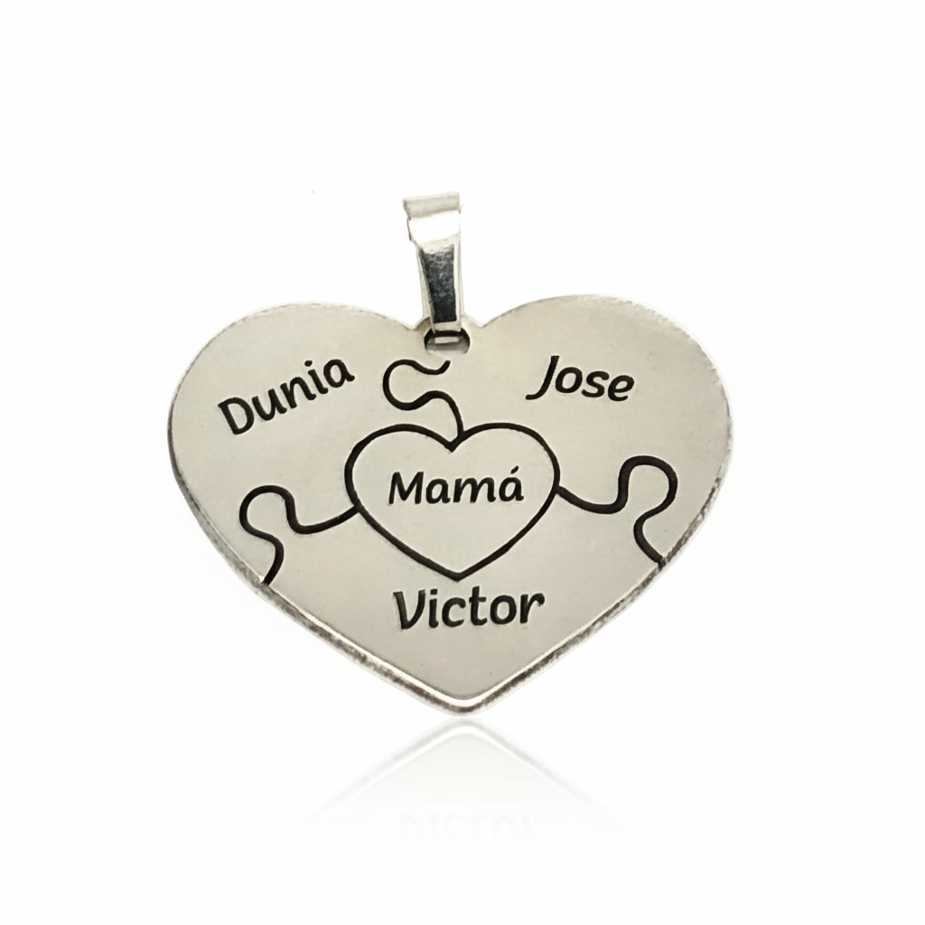 Corazon con puzzle dentro Grabado perzonalizado