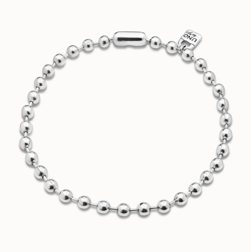 Collar de cuentas bañada en plata de ley COL1390