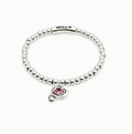 Pulsera de bolas bañadas en plata de ley con cristal rosa PUL2514RSA