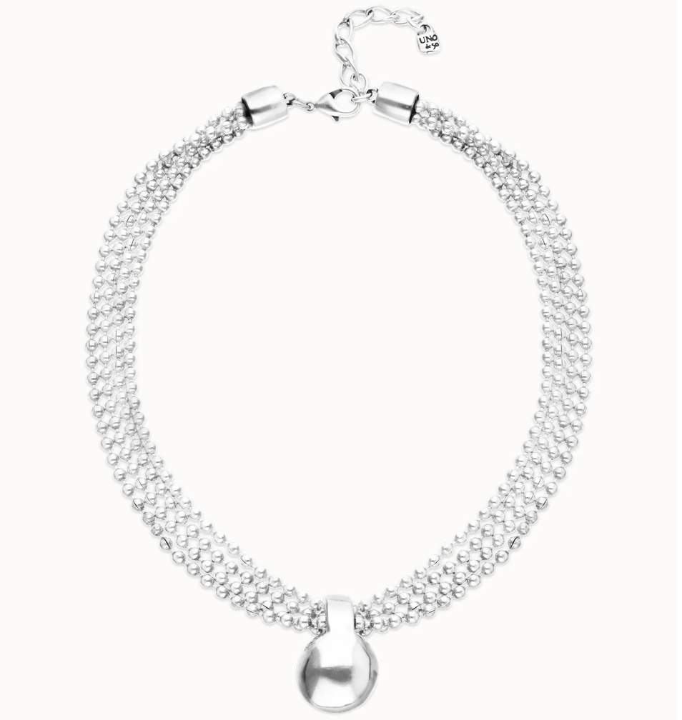 Collar con hilos plateados y esfera grande COL2051