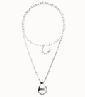 Collar largo bañado en plata de ley con esfera grande COL2050