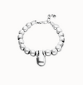 Pulsera de esferas medianas bañadas en plata de ley y esfera grande PUL2608