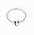 Pulsera de esferas de tamaño pequeño y grande bañada en plata de ley PUL2609
