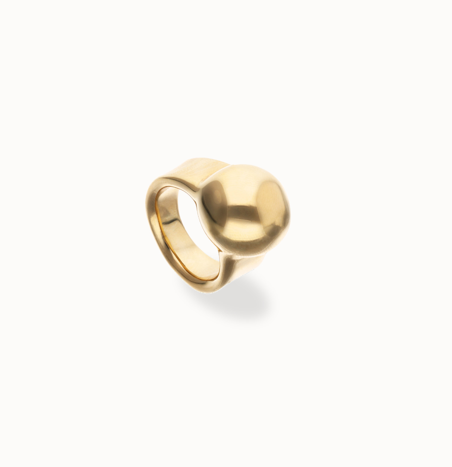 Anillo bañado en oro 18k con forma de esfera ANI0869ORO00015