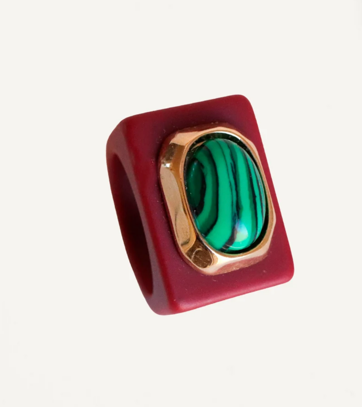 Anillo Burdeos N.236/18 Malaquita OVXXL