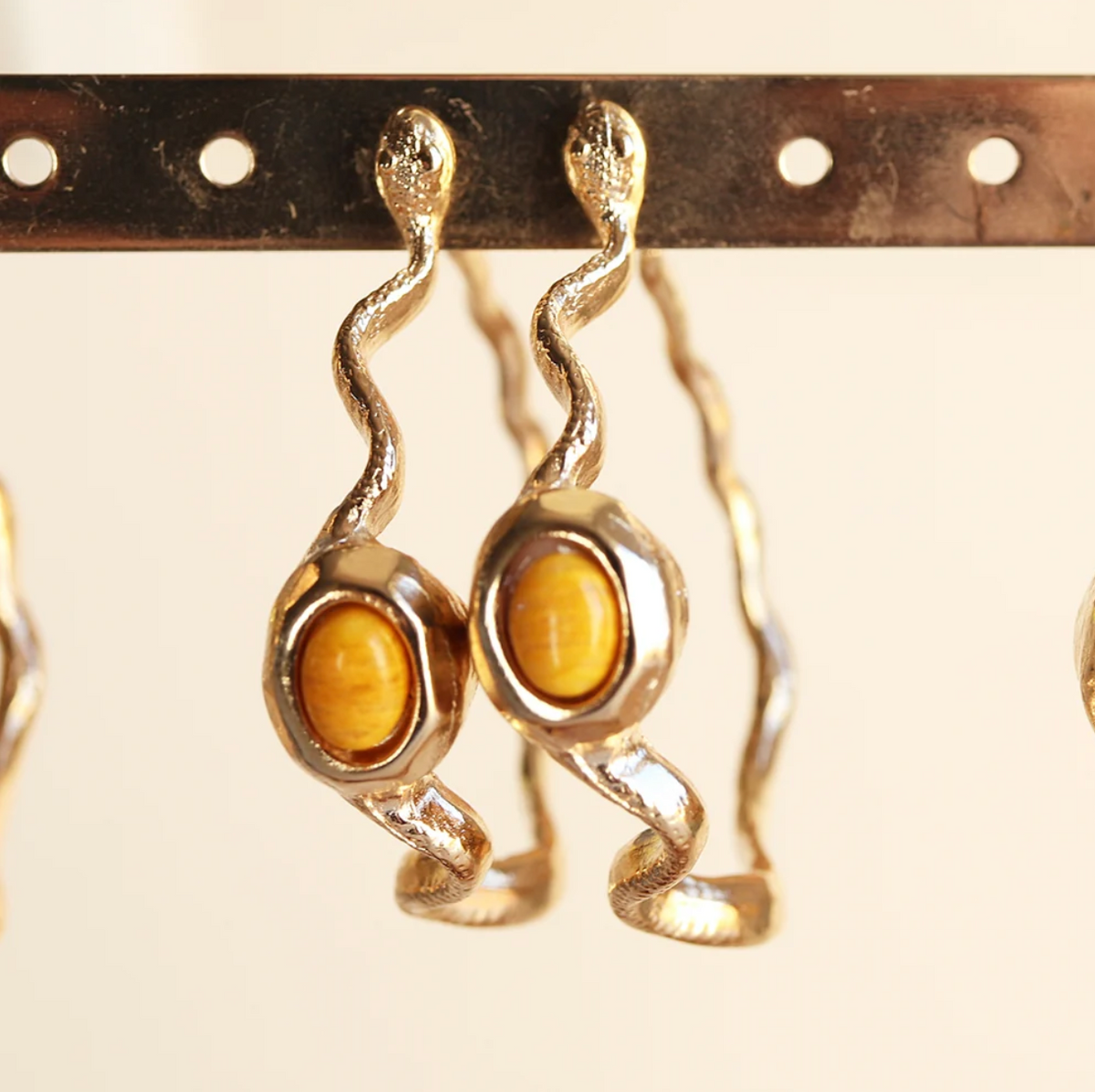 Pendientes Aro Serp Amarillo