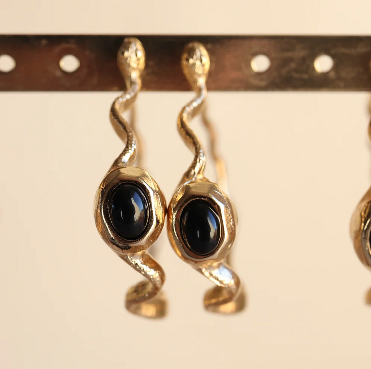 Pendientes Aro Serp Negros