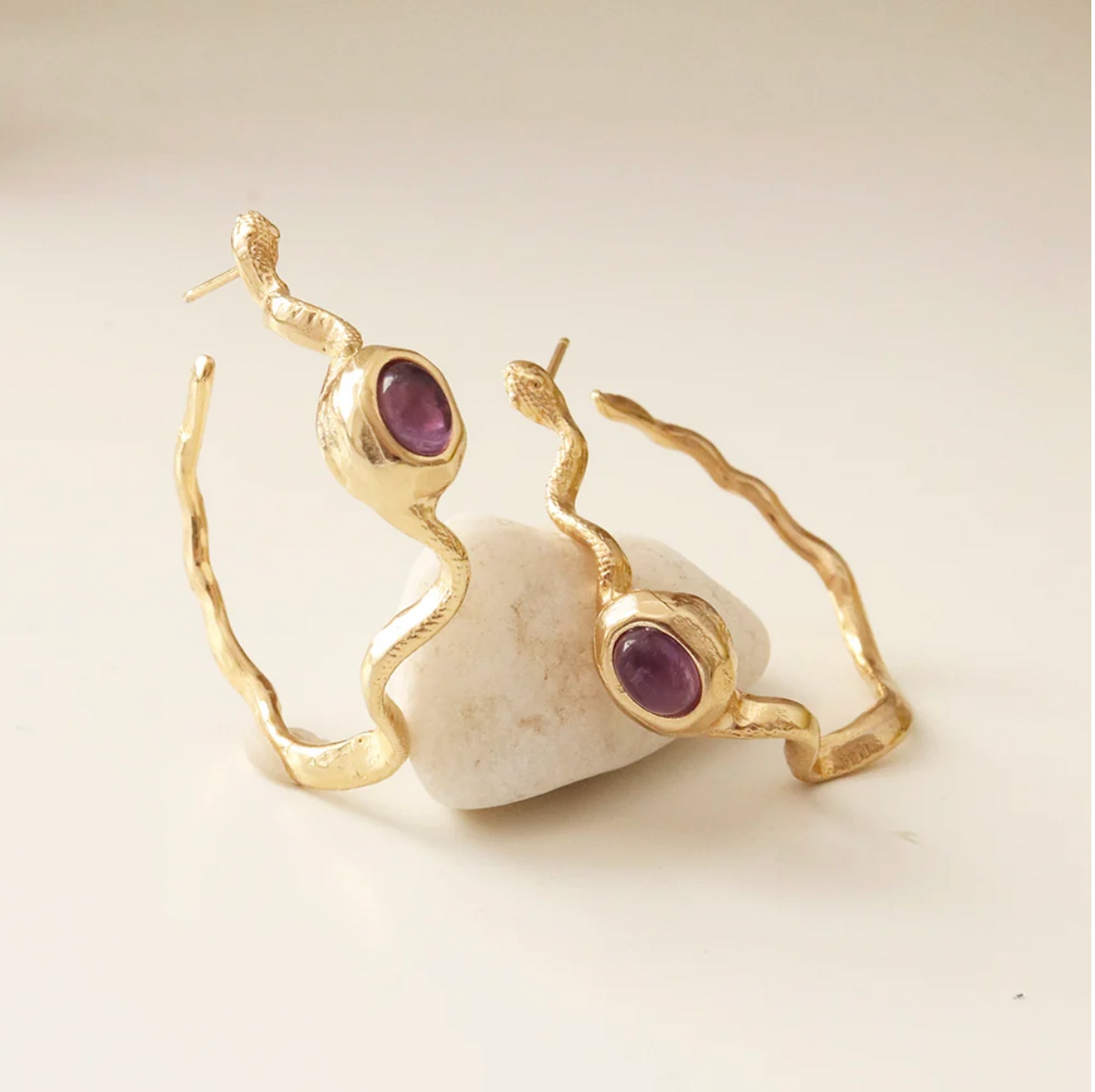 Pendientes Aro Serp Amatista