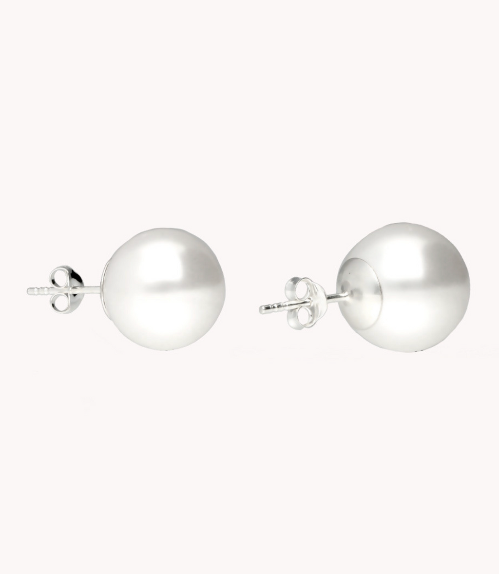 Pendientes de plata de ley 925 con perla de 14 mm 84-3005