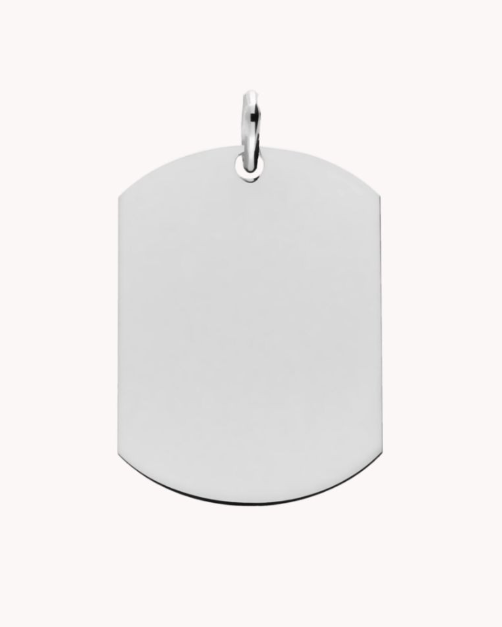 Colgante placa para grabar larga 19mm x 27mm de plata de ley 925. 52-6166