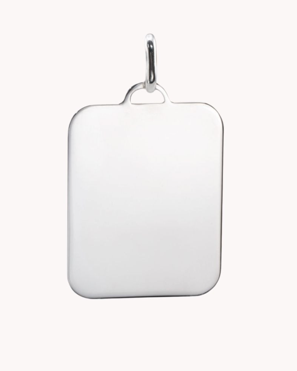 Colgante de plata de ley 925 estilo placa para grabar 28mm x 22mm.  52-6127
