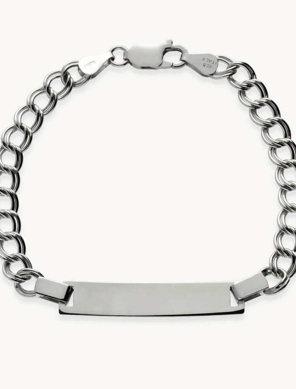 Pulsera de plata de ley 925 bañada en rodio estilo esclava. 05-2237