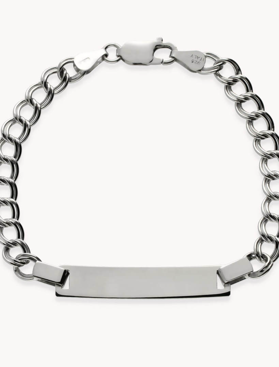 Pulsera de plata de ley 925 bañada en rodio estilo esclava. 05-2237
