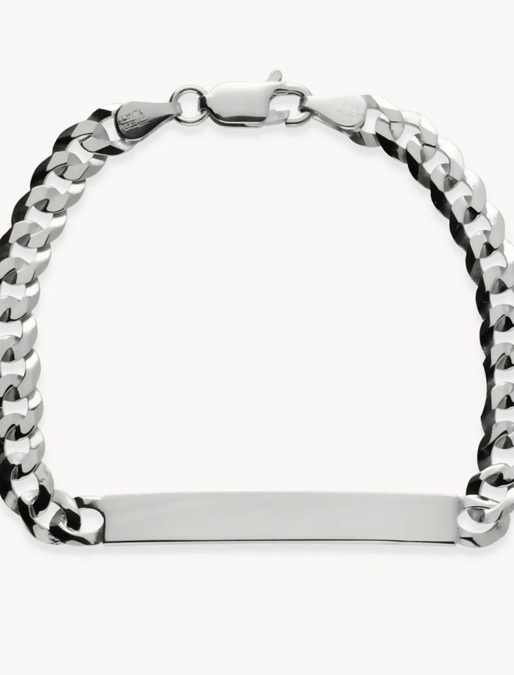 Pulsera esclava 6mm barbada de plata de ley 925 bañada en rodio. 05-2255