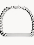 Pulsera esclava 6mm barbada de plata de ley 925 bañada en rodio. 05-2255