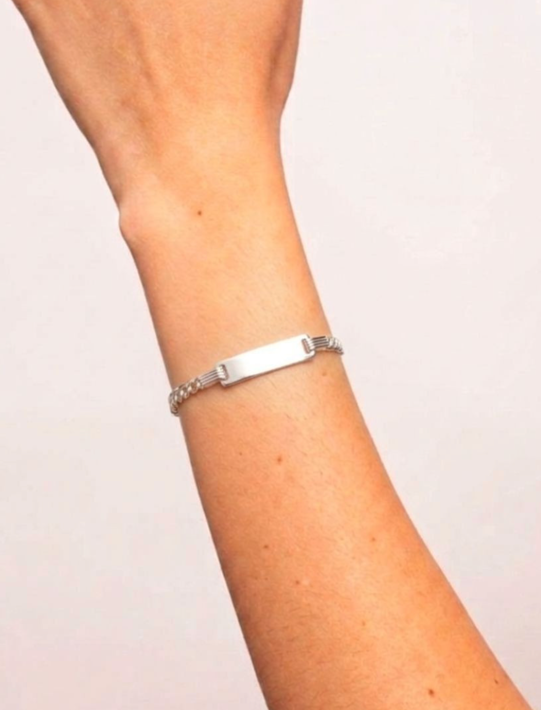 Pulsera esclava cadete placa 5mm de plata de ley 925. 03-2109