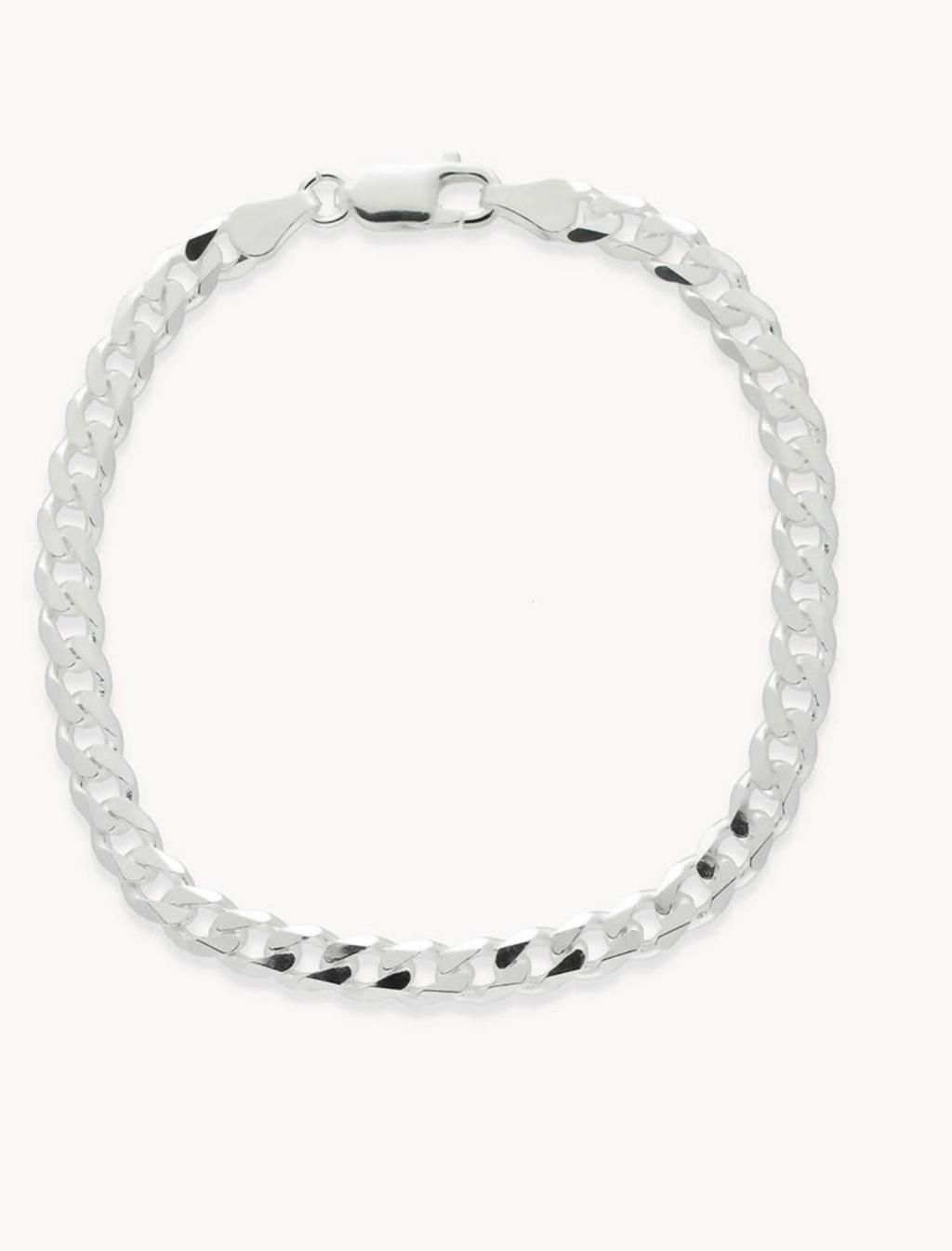 Pulsera barbada milano 5,5 mm de plata de ley 925. 03-2323