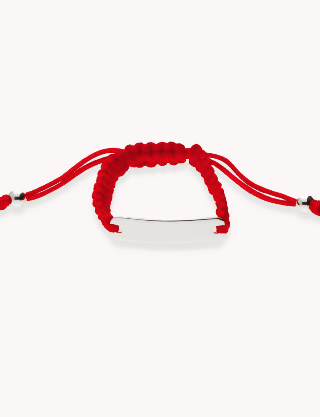 Pulsera esclava infantil macramé rojo de plata de ley 925 bañada en rodio