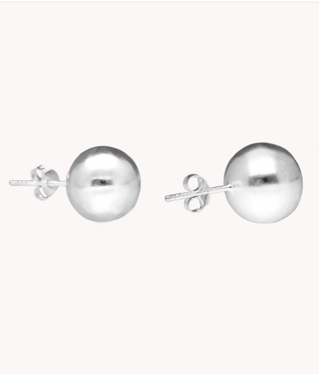 Pendientes de plata de ley 925 con bola de 12 mm 41-3007