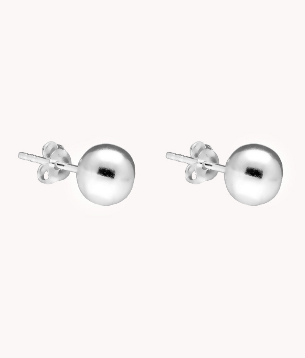 Pendientes de plata de ley 925 con bola de 8 mm 41-3014