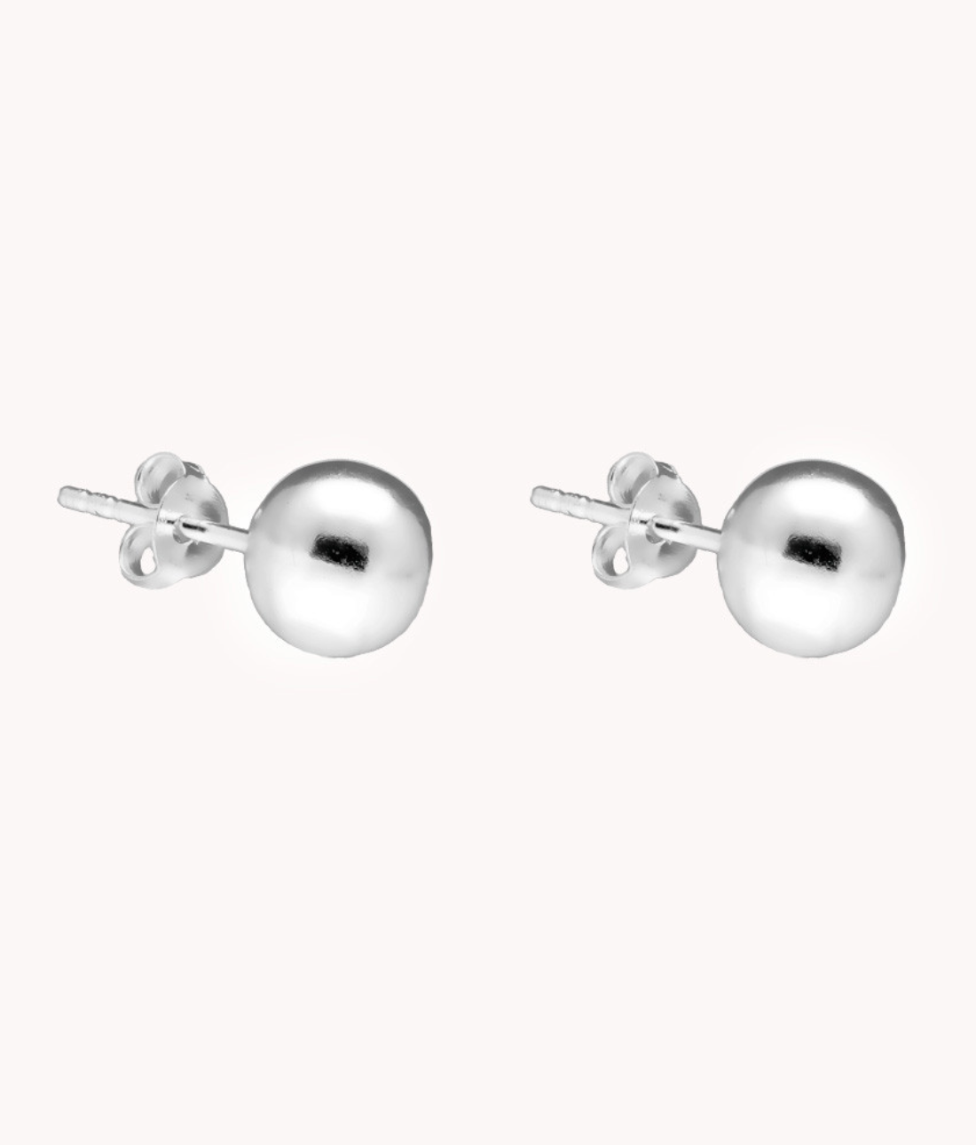 Pendientes de plata de ley 925 con bola de 8 mm 41-3014