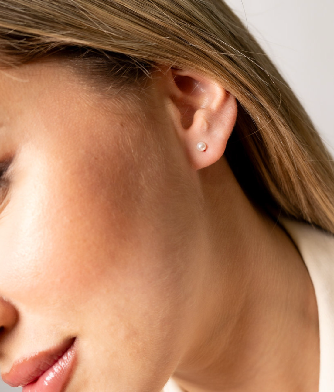Pendientes de plata de ley 925 con perla de 4 mm 41-3018
