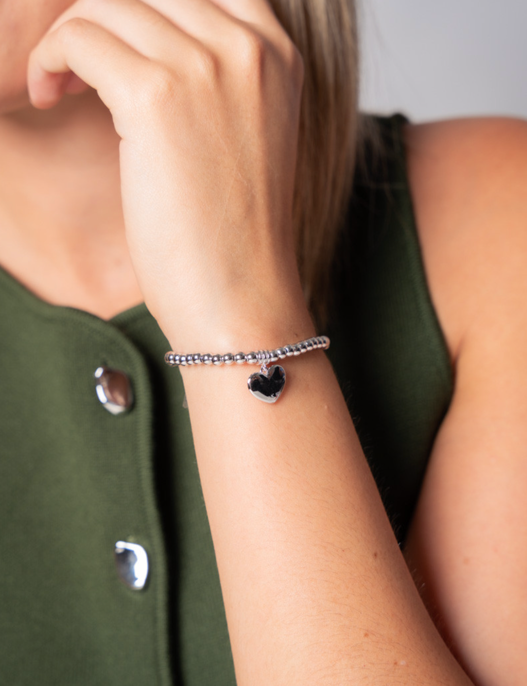 Pulsera corazón mini colgante de plata de ley 925     33-2058