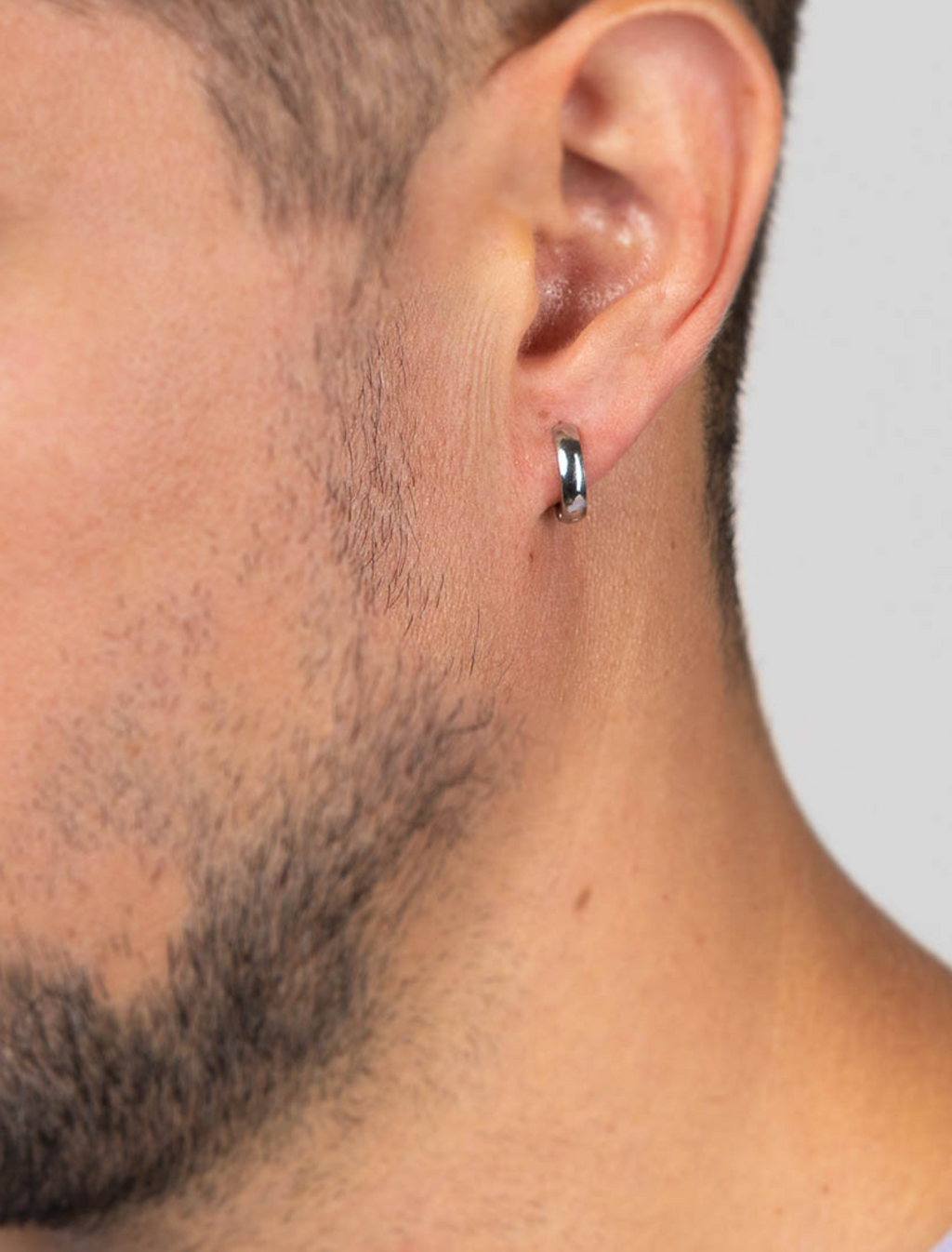 Pendientes de aro click 9 mm de acero inoxidable. 14-3232