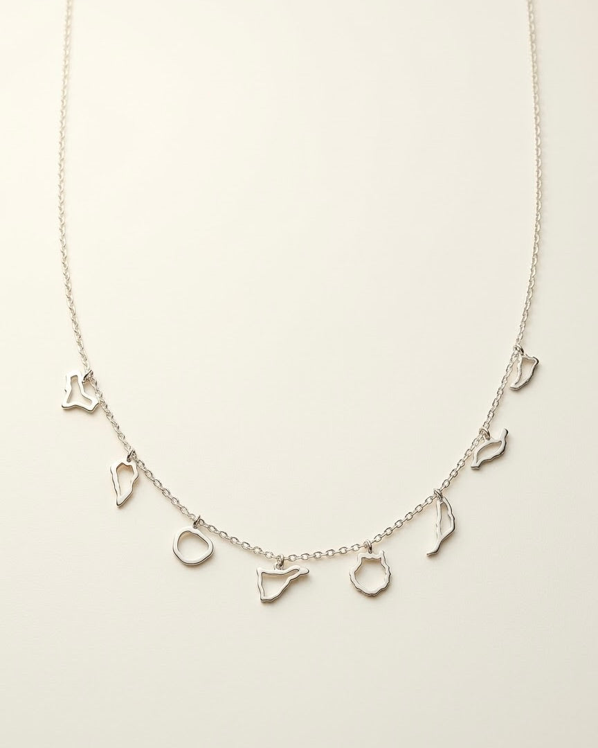 Collar 8 islas Canarias Plata de ley