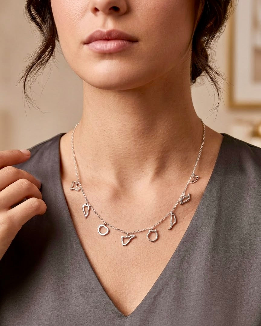 Collar 8 islas Canarias Plata de ley