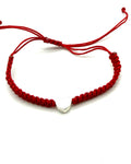 Pulsera CORAZON PLATA hilo rojo PUL72026