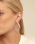 Pendientes PEN0627MTL maxi de eslabones bañados en plata de ley