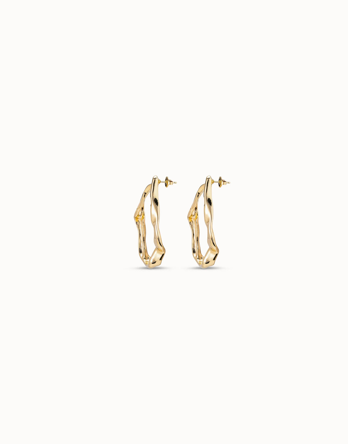 Pendientes PEN0627ORO maxi de eslabones bañados en oro de 18k