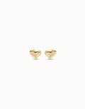 Pendientes bañados en oro de 18k con forma de corazón mediano PEN0829ORO